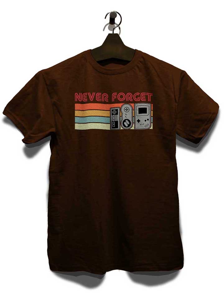never-forget-oldschool-game-controller-t-shirt braun 3