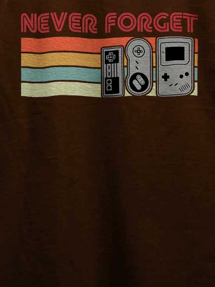 never-forget-oldschool-game-controller-t-shirt braun 4