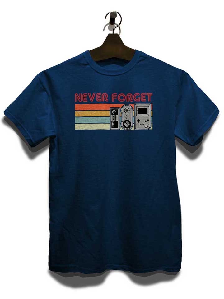 never-forget-oldschool-game-controller-t-shirt dunkelblau 3