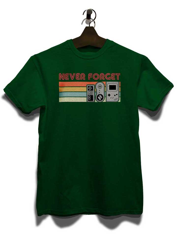 never-forget-oldschool-game-controller-t-shirt dunkelgruen 3