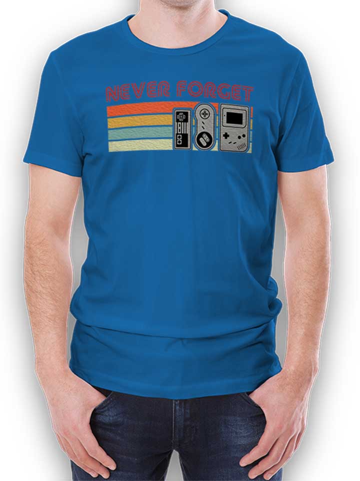 Never Forget Oldschool Game Controller T-Shirt royal-blue L