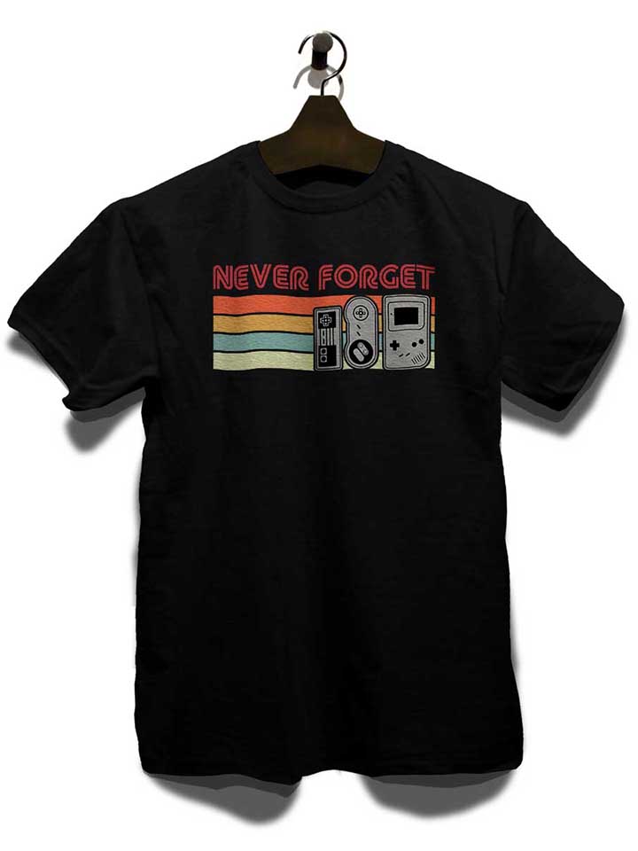 never-forget-oldschool-game-controller-t-shirt schwarz 3