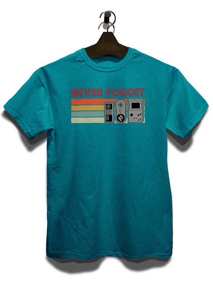 never-forget-oldschool-game-controller-t-shirt tuerkis 3