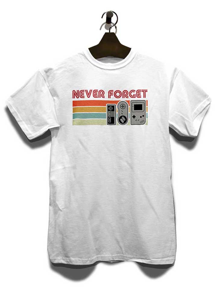 never-forget-oldschool-game-controller-t-shirt weiss 3