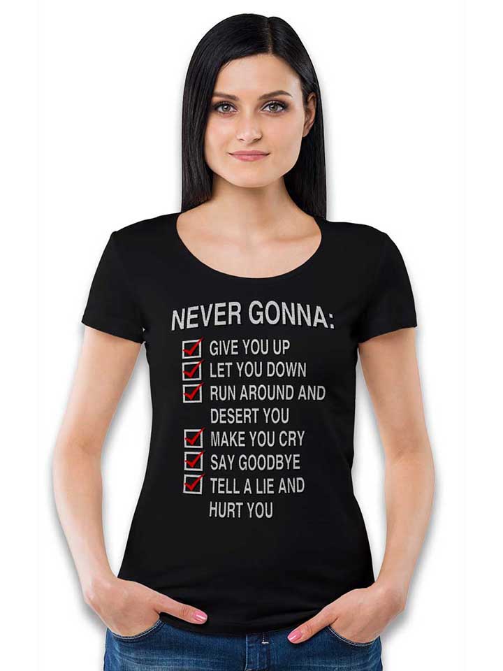 never-gonna-give-you-up-damen-t-shirt schwarz 2