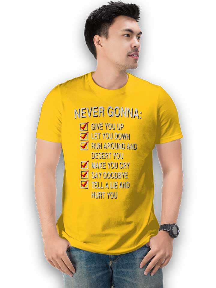 never-gonna-give-you-up-t-shirt gelb 2