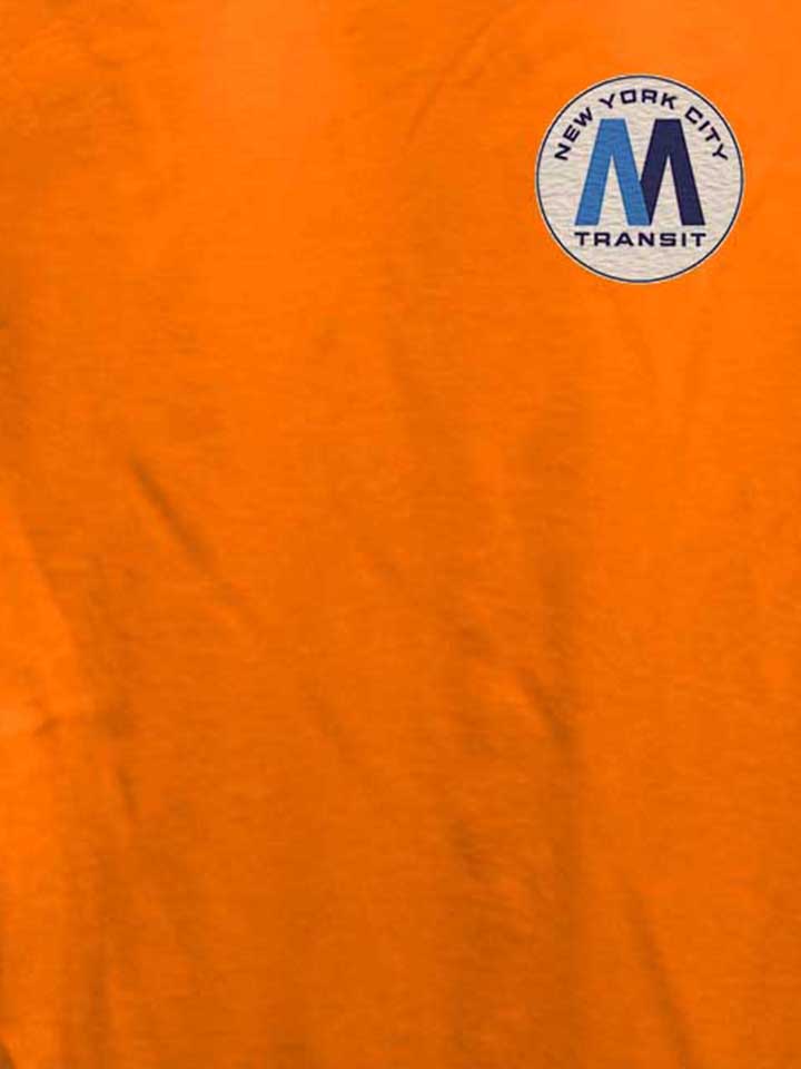 new-york-city-transit-subway-logo-chest-print-damen-t-shirt orange 4