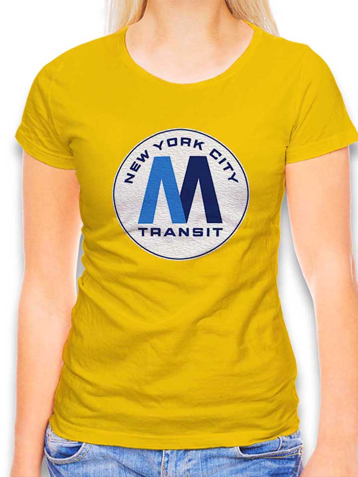 New York City Transit Subway Logo Womens T-Shirt yellow L