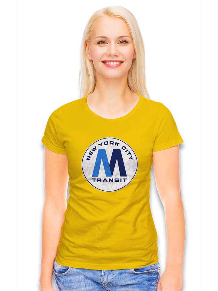 new-york-city-transit-subway-logo-damen-t-shirt gelb 2