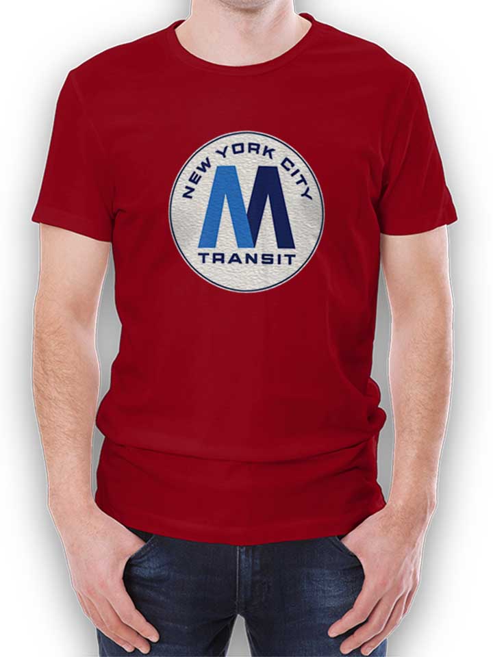 New York City Transit Subway Logo T-Shirt bordeaux L