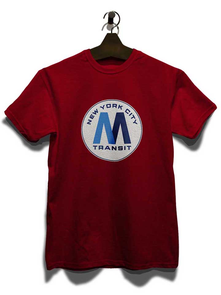 new-york-city-transit-subway-logo-t-shirt bordeaux 3