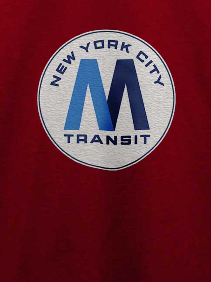 new-york-city-transit-subway-logo-t-shirt bordeaux 4