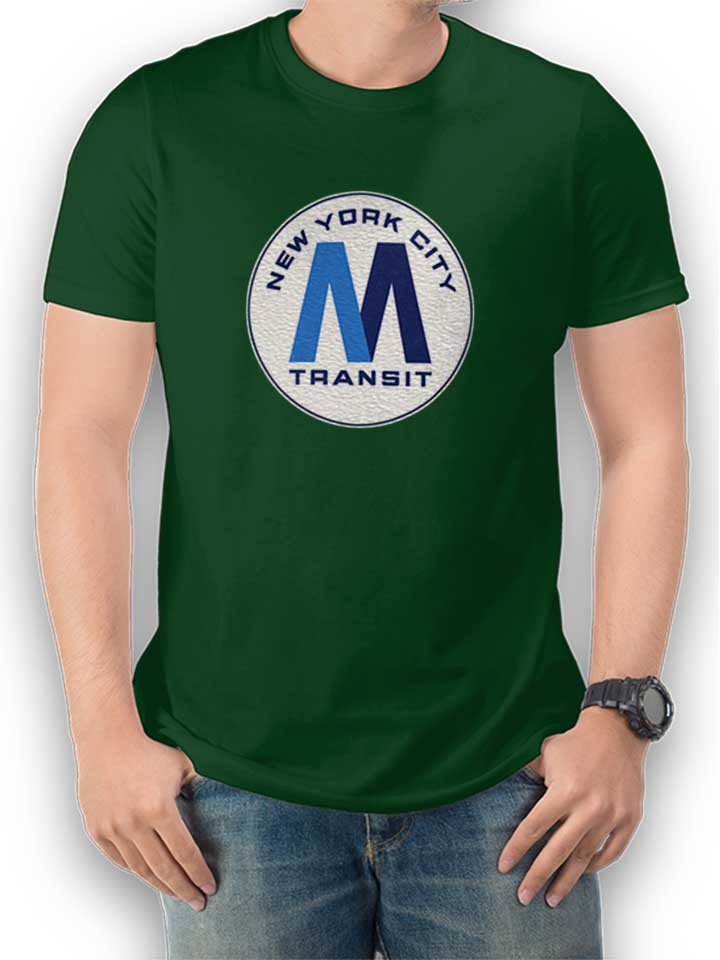 New York City Transit Subway Logo T-Shirt dunkelgruen L