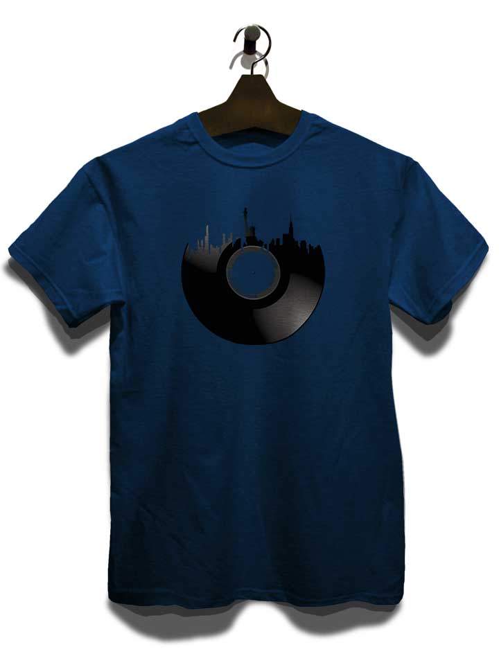 new-york-city-vinyl-record-t-shirt dunkelblau 3