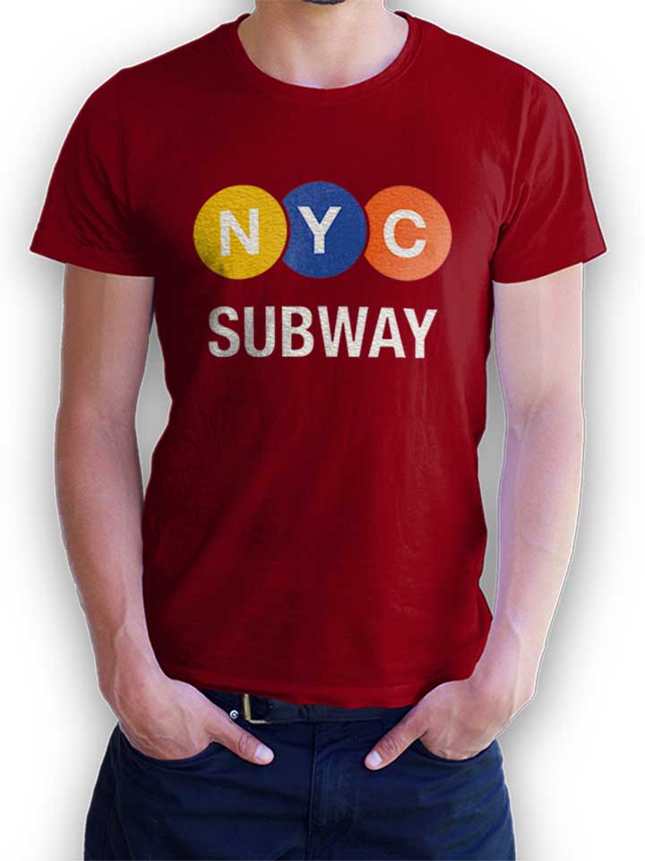 newyork-city-subway-t-shirt bordeaux 1