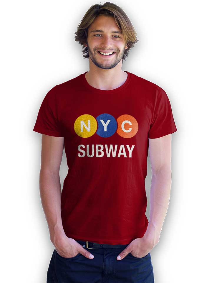 newyork-city-subway-t-shirt bordeaux 2