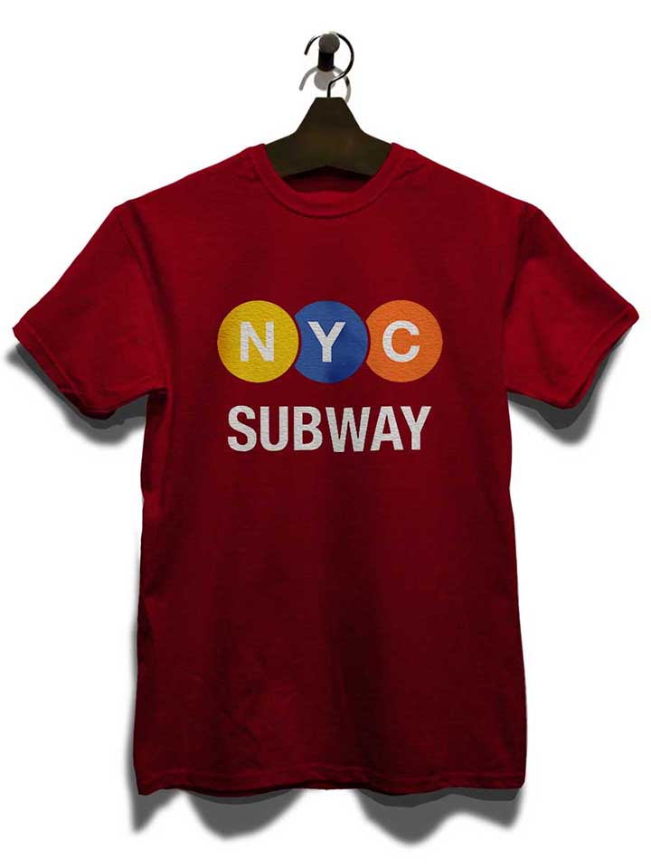 newyork-city-subway-t-shirt bordeaux 3