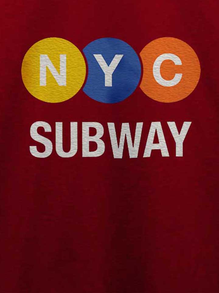 newyork-city-subway-t-shirt bordeaux 4