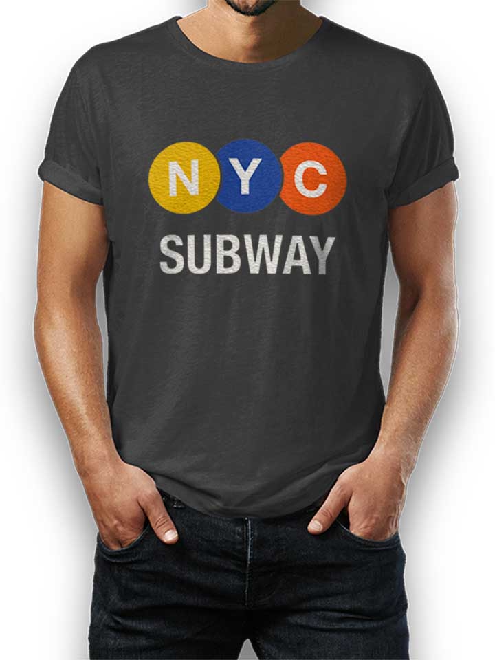 Newyork City Subway T-Shirt dunkelgrau L