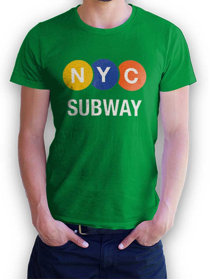 Newyork City Subway T-Shirt green L