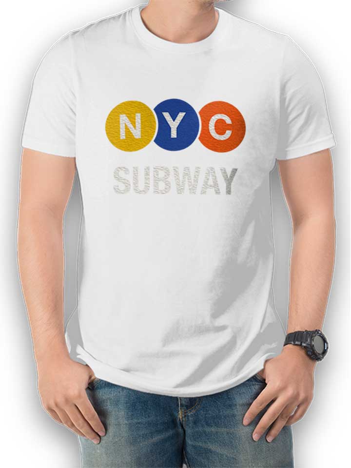 Newyork City Subway T-Shirt bianco L