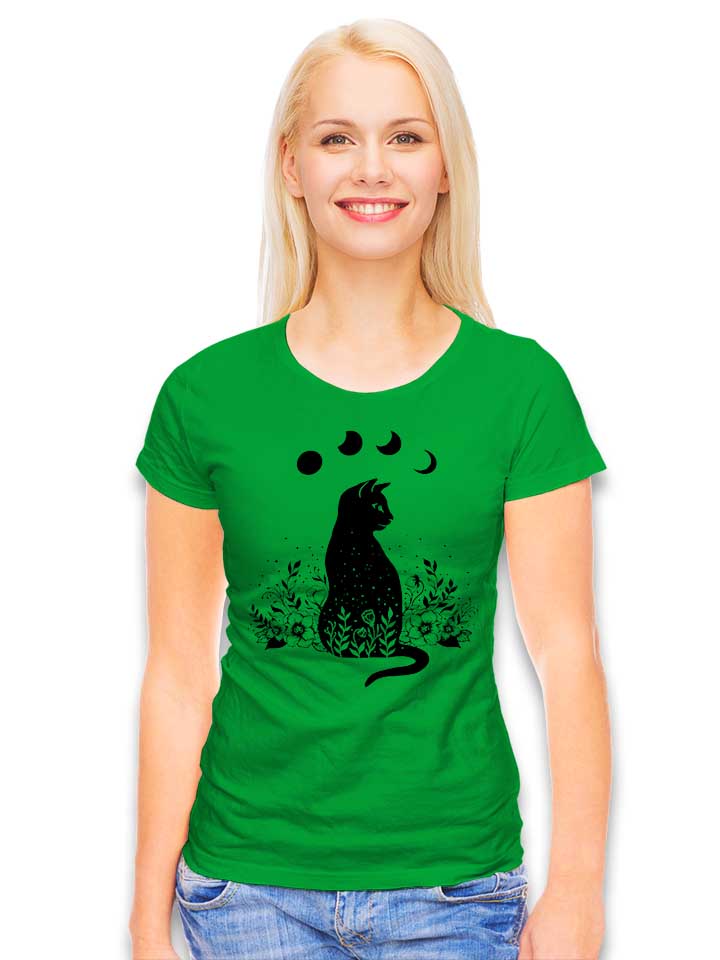 night-garden-cat-damen-t-shirt gruen 2