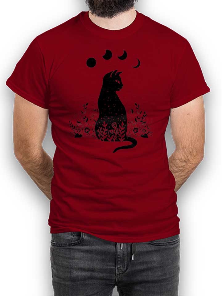 night-garden-cat-t-shirt bordeaux 1