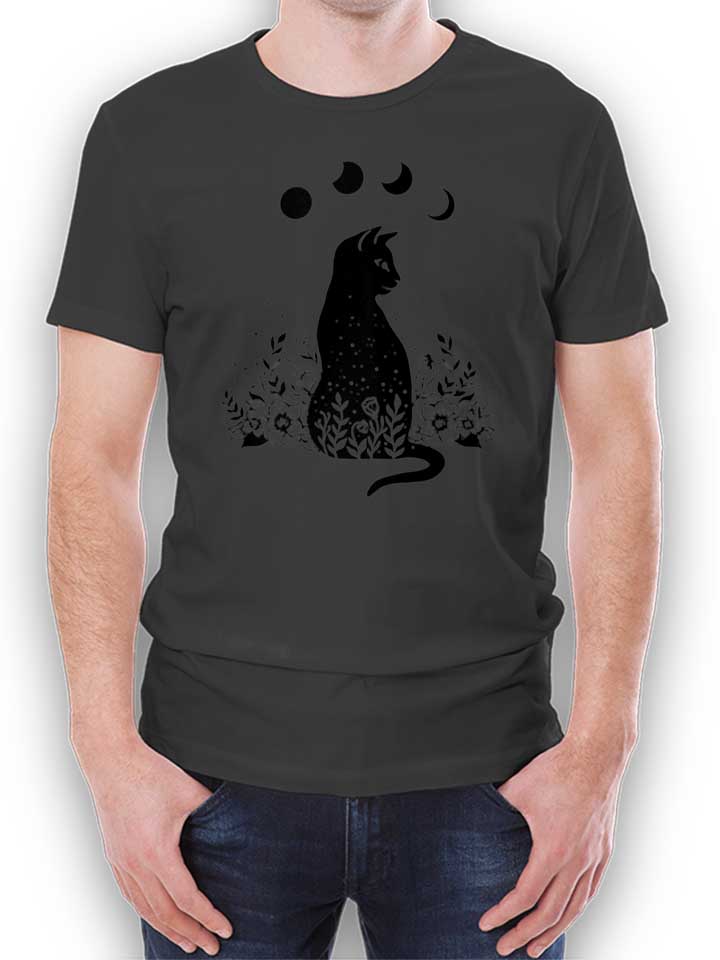 Night Garden Cat T-Shirt dunkelgrau L
