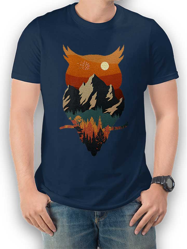 Night Watcher Owl Camiseta azul-marino L