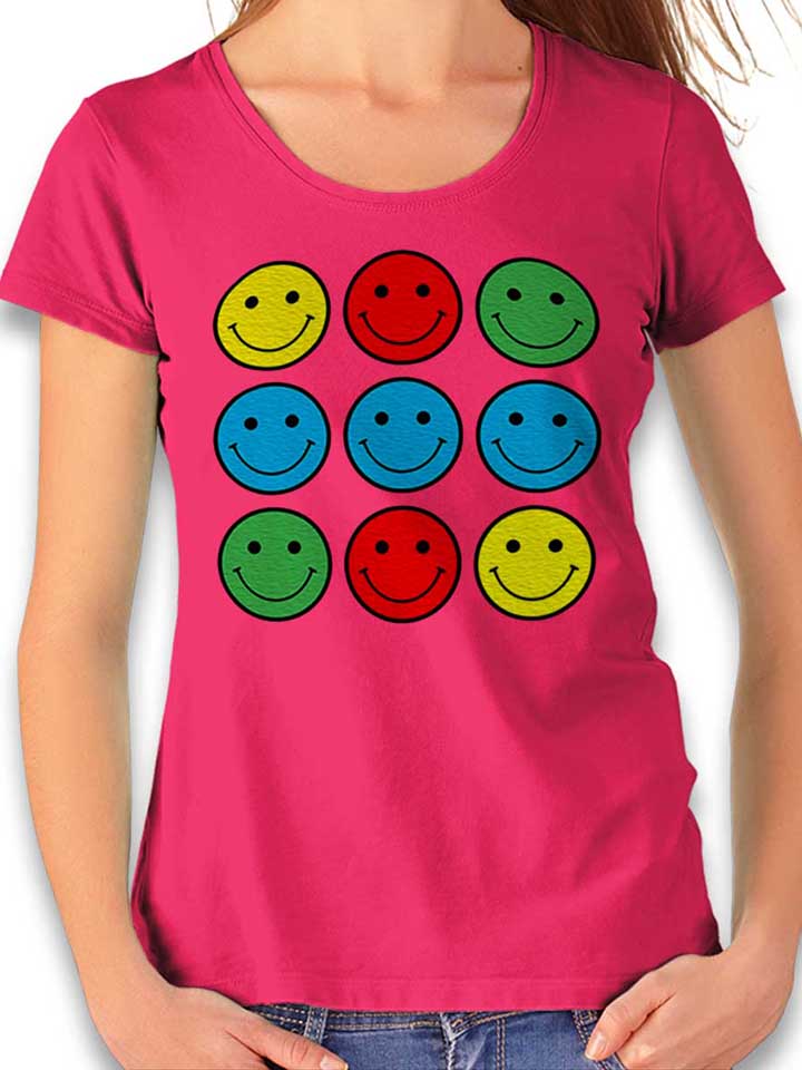 Nine Smileys Damen T-Shirt fuchsia L