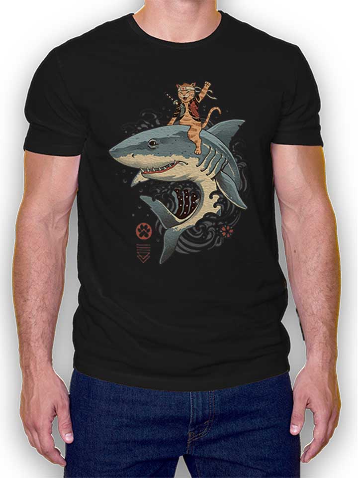Ninja Cat Shark T-Shirt black L