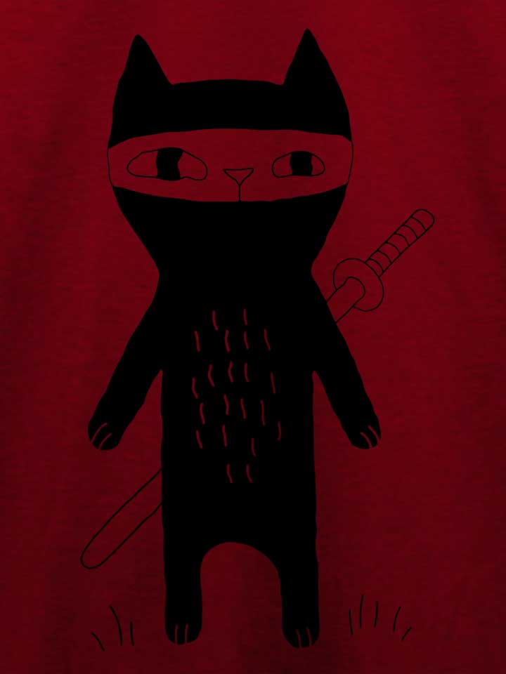 ninja-cat-t-shirt bordeaux 4