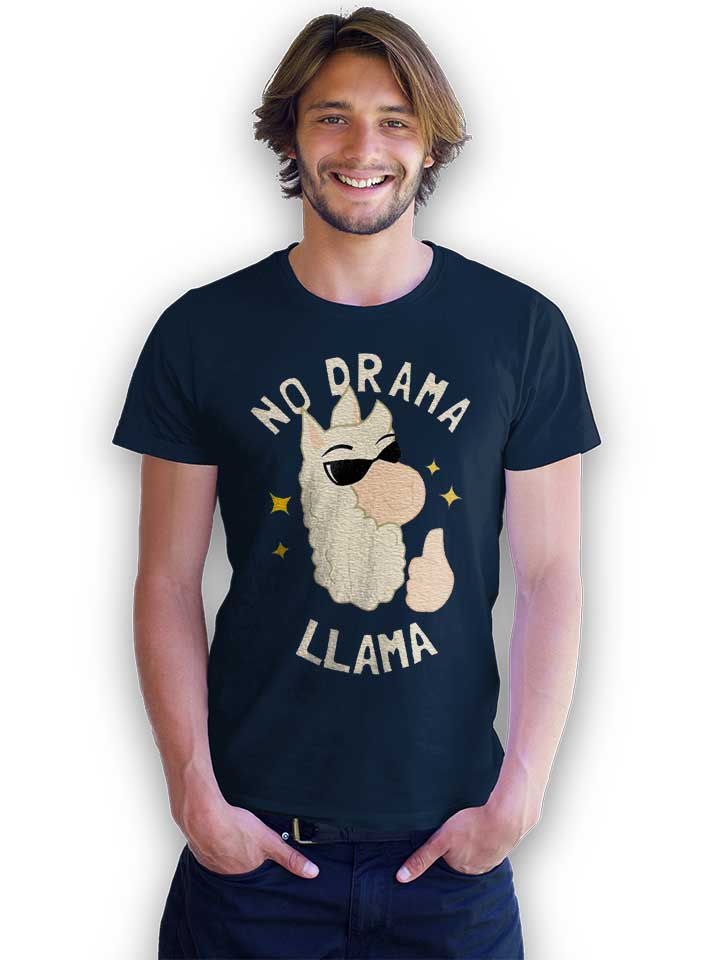 no-drama-llama-t-shirt dunkelblau 2