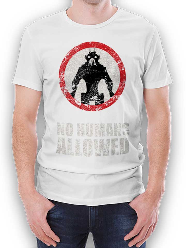 No Humans Allowed T-Shirt bianco L