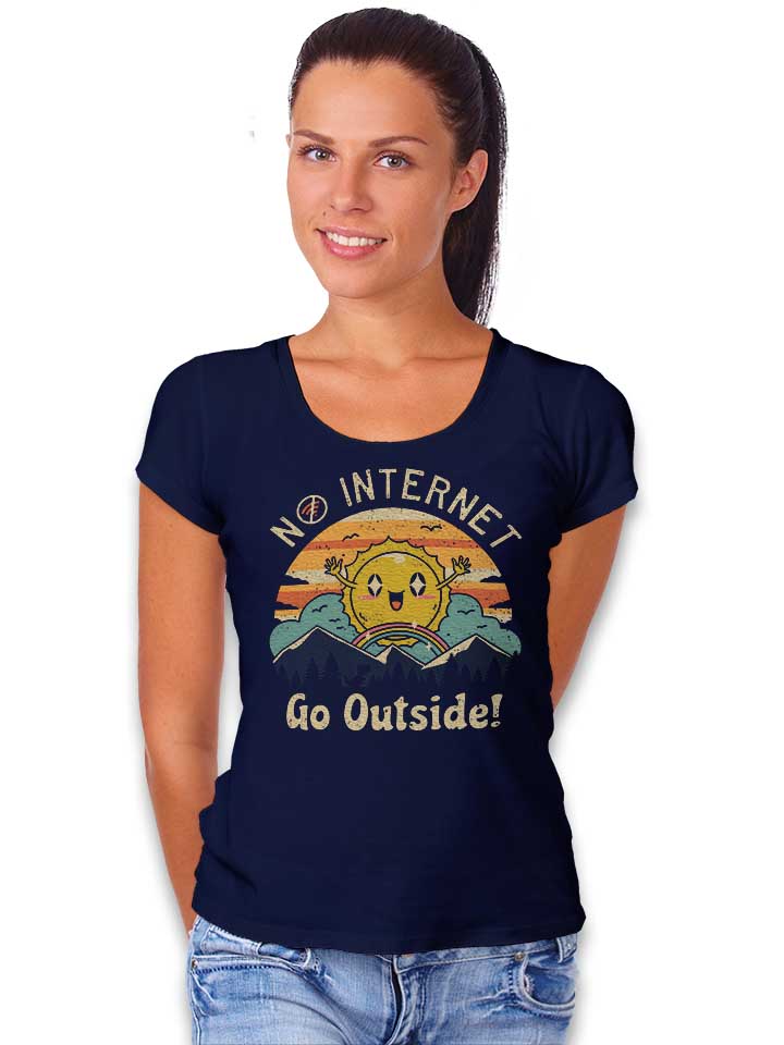 no-internet-vibes-damen-t-shirt dunkelblau 2