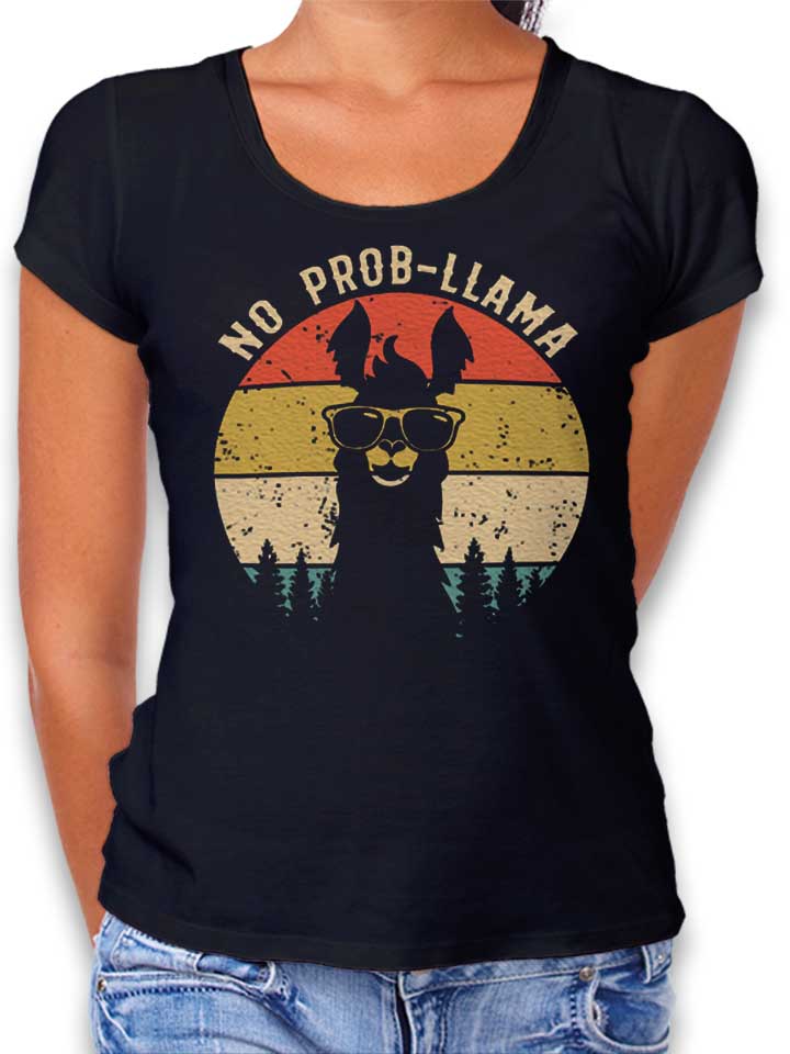 no-prob-llama-damen-t-shirt schwarz 1