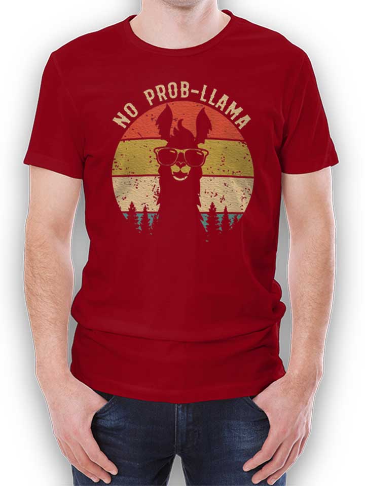No Prob Llama T-Shirt maroon L