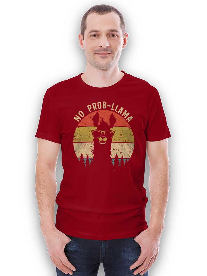 no-prob-llama-t-shirt bordeaux 2