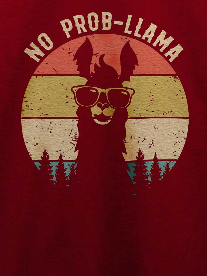 no-prob-llama-t-shirt bordeaux 4