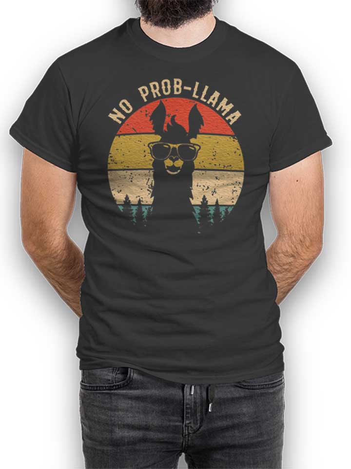 No Prob Llama T-Shirt dunkelgrau L