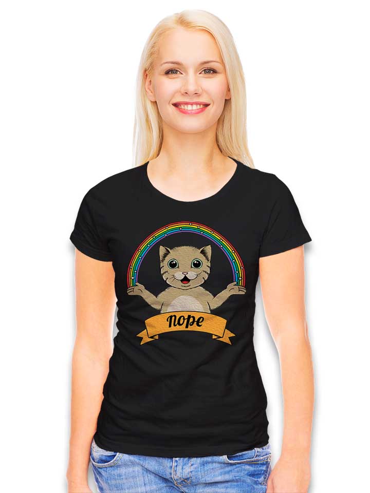 nope-yoga-cat-damen-t-shirt schwarz 2