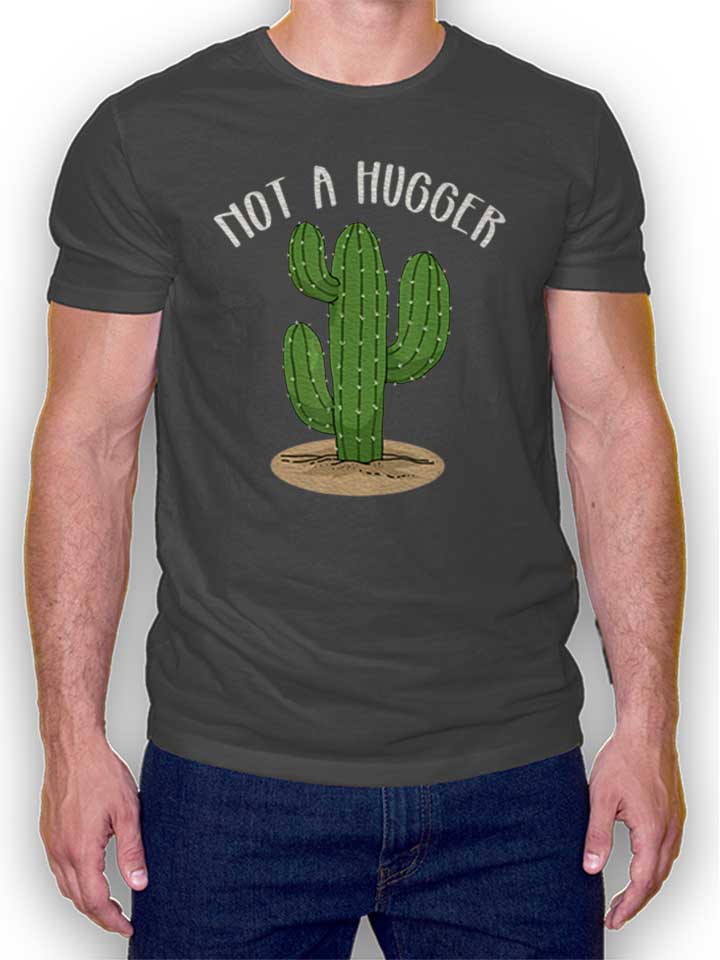 Not A Hugger Cactus 02 T-Shirt dark-gray L