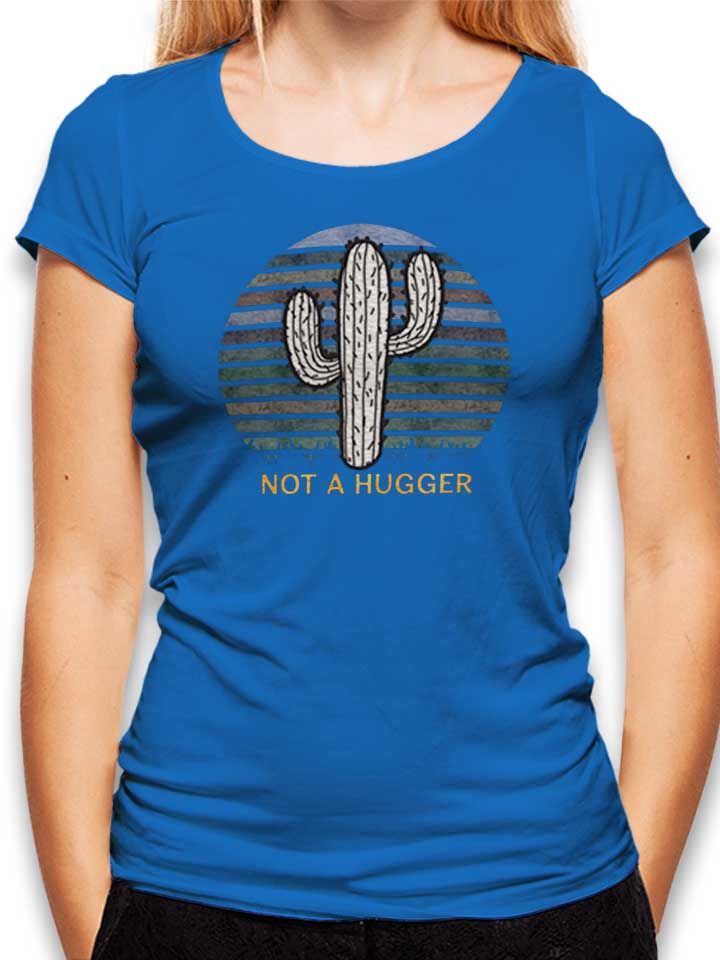 Not A Hugger Cactus Damen T-Shirt royal L