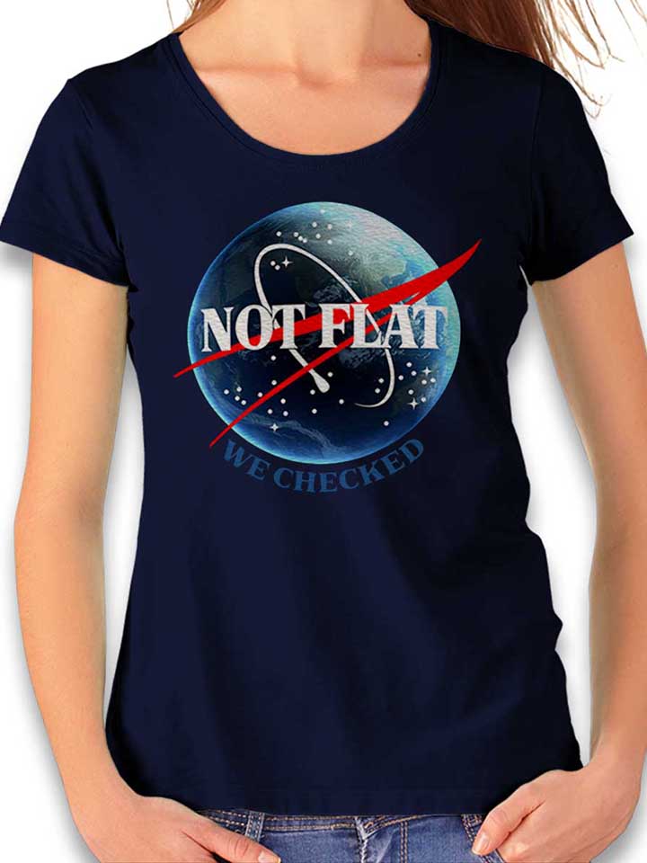 Not Flat Nasa Damen T-Shirt dunkelblau L