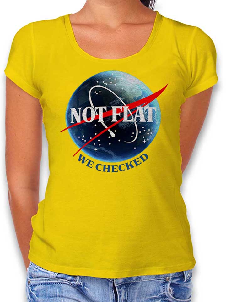 Not Flat Nasa Damen T-Shirt gelb L