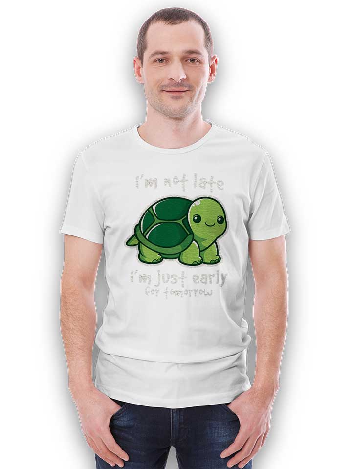 not-late-turtle-t-shirt weiss 2