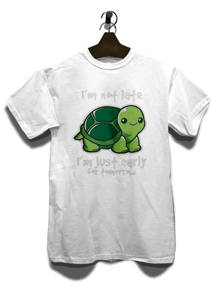 not-late-turtle-t-shirt weiss 3
