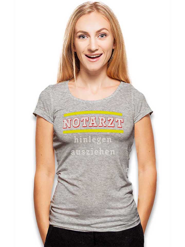 notarzt-hinlegen-ausziehen-damen-t-shirt grau-meliert 2