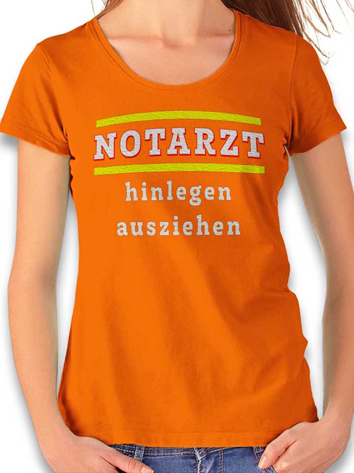 notarzt-hinlegen-ausziehen-damen-t-shirt orange 1