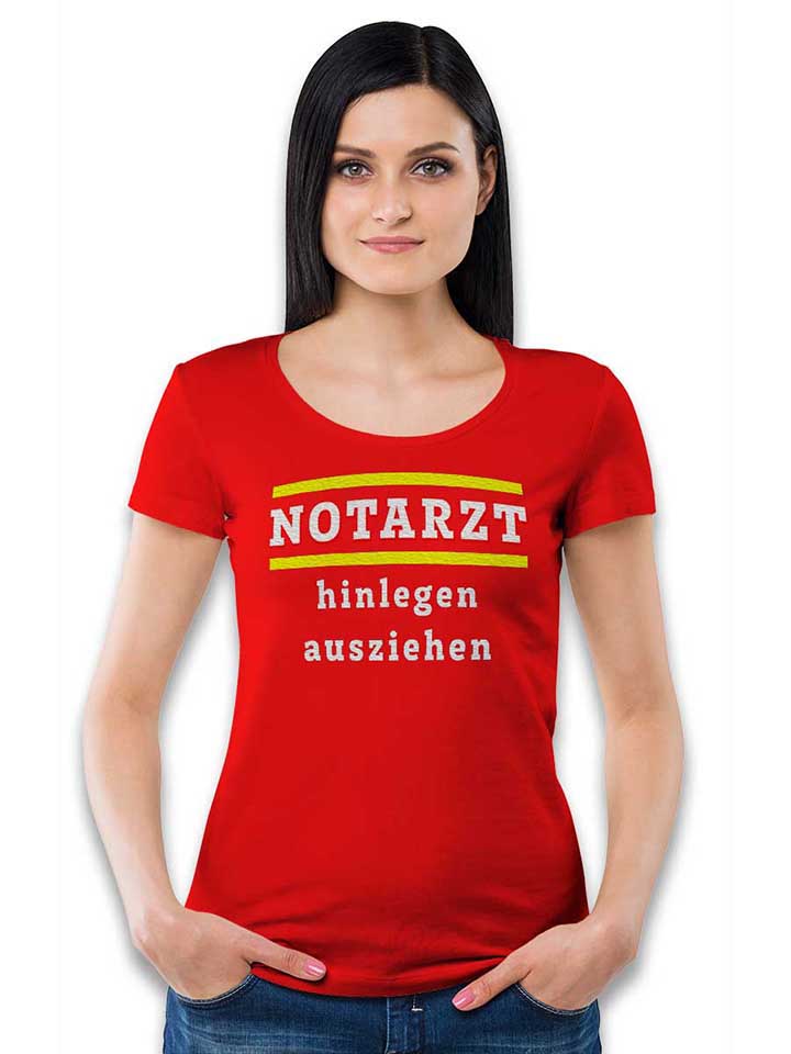 notarzt-hinlegen-ausziehen-damen-t-shirt rot 2